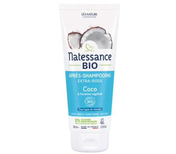 Après-shampooing extra-doux coco bio Natessance - tube de 200ml