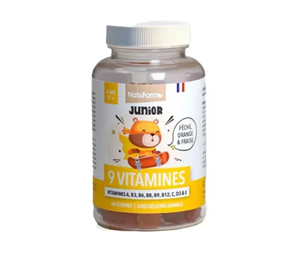9 vitamines junior Nat & Form - pot de 60 gommes