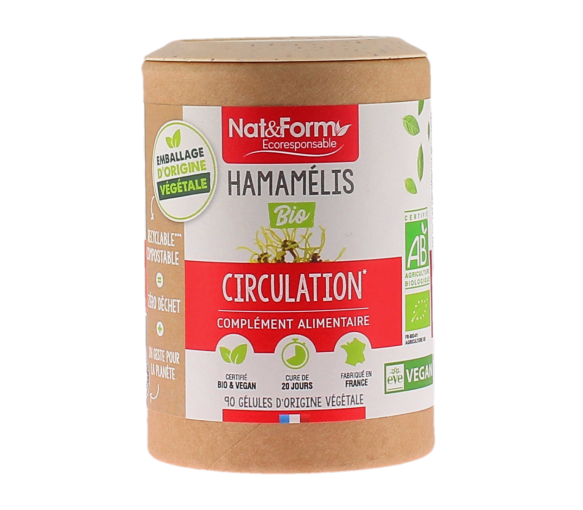 Hamamélis bio Circulation Nat&Form - pot de 90 gélules - image 1