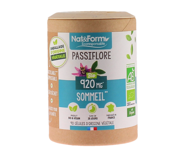 Passiflore bio Sommeil Nat&Form - pot de 90 gélules - image 1