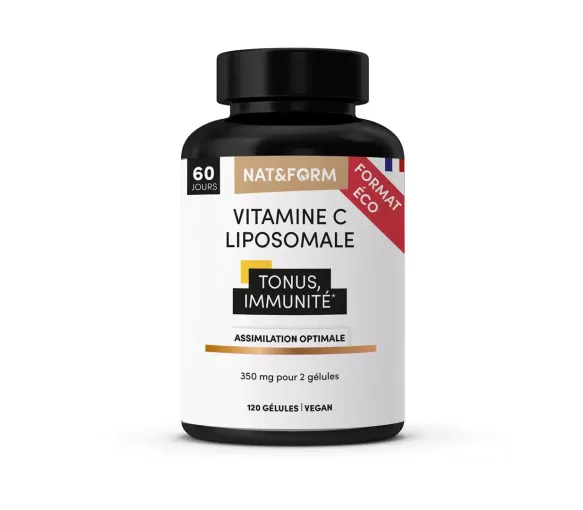 Vitamine C Liposomale tonus et immunité Nat&Form - pot de 120 gélules