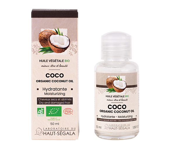 Huile de Coco Bio Hydratante Laboratoire Haut-Ségala - flacon de 50ml