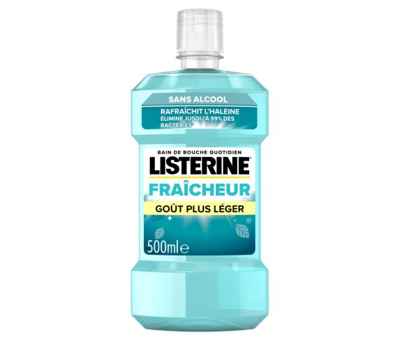 Bain de bouche Fraîcheur sans alcool goût plus léger Listerine - flacon de 500ml - image 1