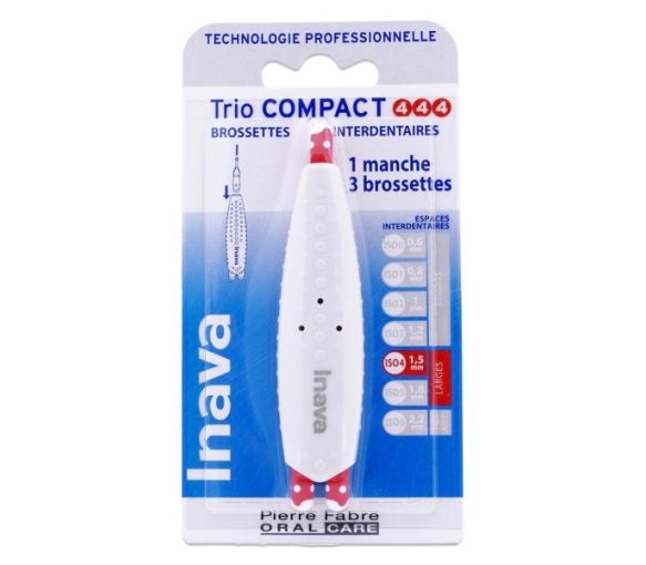 Brossettes interdentaires 1.5mm Trio Compact Inava - 1 manche et 3 brossettes