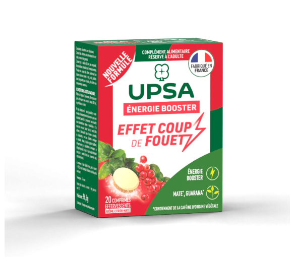 Energie Booster Effet coup de fouet arôme citron-maté Upsa - boite de 20 comprimés effervescents