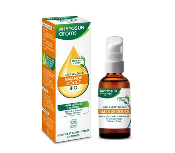 Huile végétale amande douce BIO Phytosun Arôms - flacon pompe de 50ml