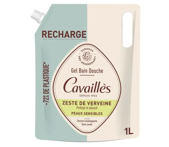 Recharge Gel bain douche Zeste de verveine Rogé Cavaillès - éco-recharge de 1L
