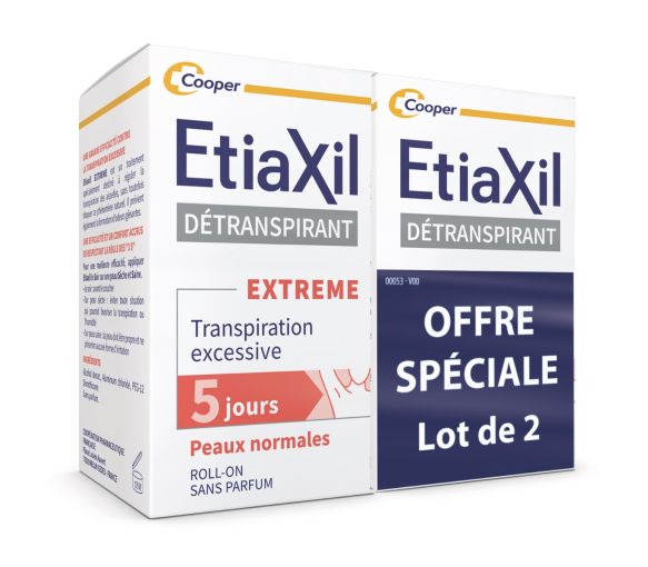 Détranspirant sudo-régulateur peaux normales aisselles Etiaxil - lot de 2 roll-on de 15 ml - image 1