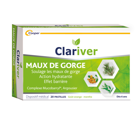 Clariver pastilles maux de gorge Cooper - boîte de 20 pastilles - image 1