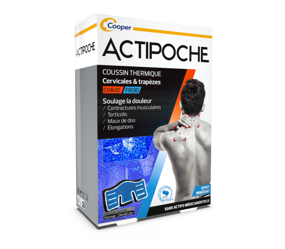 Actipoche Coussin thermique chaud/froid cervicales et trapèzes Cooper - 1 coussin 24x40cm - image 1