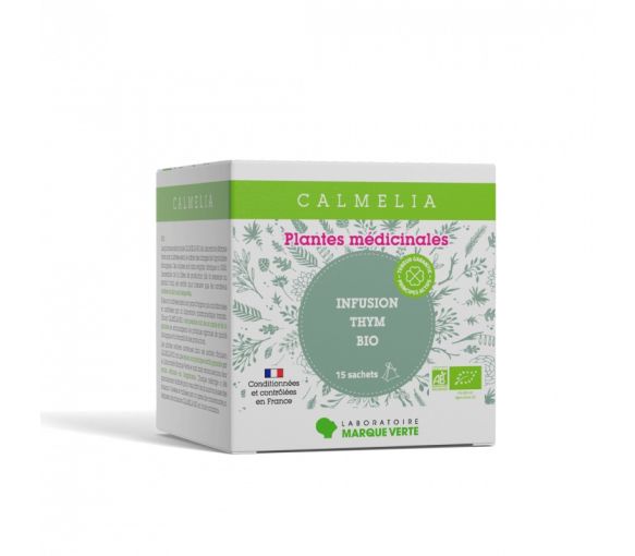 Calmelia infusion thym bio Marque verte - boite de 15 sachets