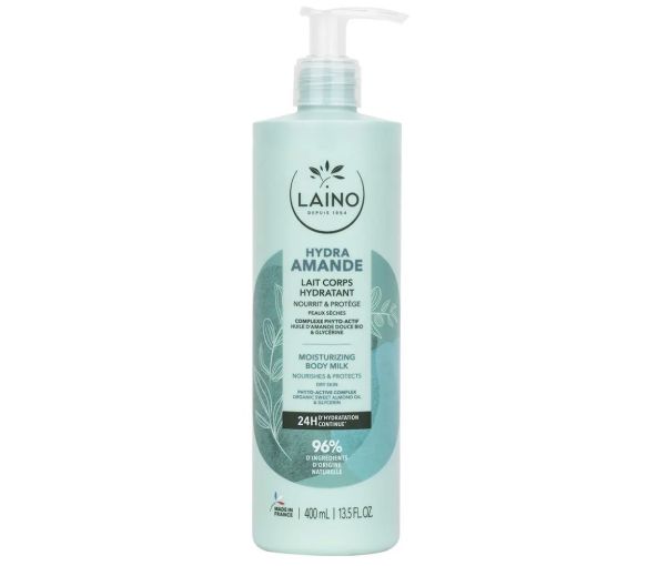 Lait corps hydratant amande Laino - flacon-pompe de 400ml - image 1