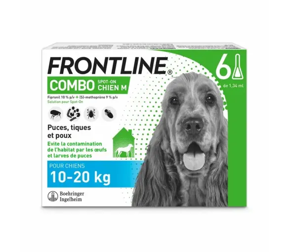 Frontline Combo Spot-On chiens 10-20 kg - 6 pipettes de 1,34 ml - image 1