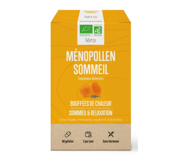 Ménopollen Sommeil & bouffées de chaleur bio Léro - boîte de 60 gélules - image 1