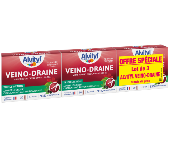 Veino-Draine Jambes lourdes GOVital - 2 boîtes de 30 jours + 1 boîte de 30 jours offerte