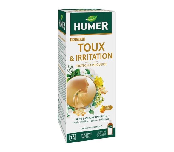 Sirop toux et irritation goût miel Humer - flacon de 100ml