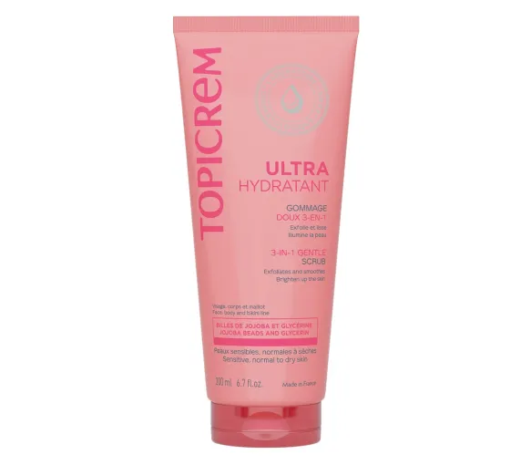 Ultra hydratant gommage doux 3-en-1 Topicrem - tube de 200ml - image 1