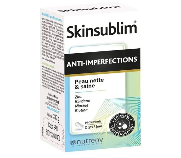 Skinsublim anti-imperfections Nutreov - pot de 60 comprimés