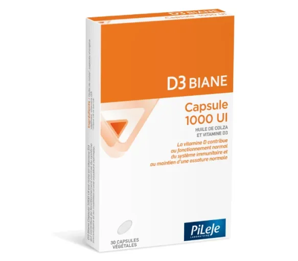 D3 Biane capsule 1000 UI PiLeJe - boîte de 30 capsules