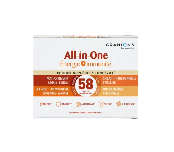 All-in-one énergie immunité Granions - boite de 60 comprimés