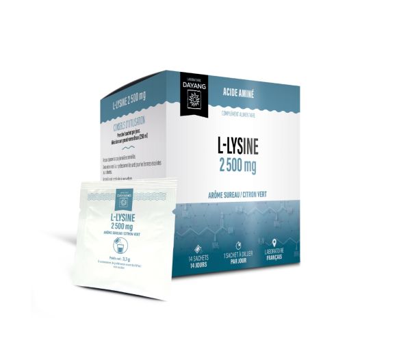 L-Lysine 2 500mg arôme sureau citron vert Dayang - boite 14 sachets - image 1