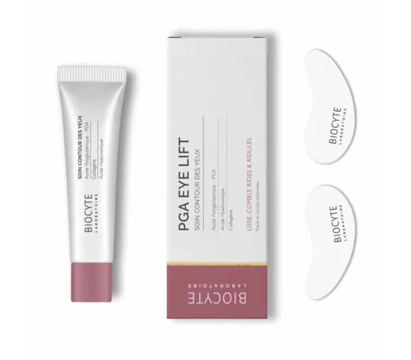 PGA Eye Lift soin contour des yeux Biocyte - un gel de 15ml et 2 patchs réutilisables