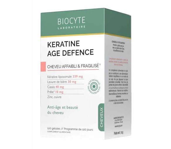 Keratine Age Defence cheveu affaibli et fragilisé Biocyte - boite de 120 gélules