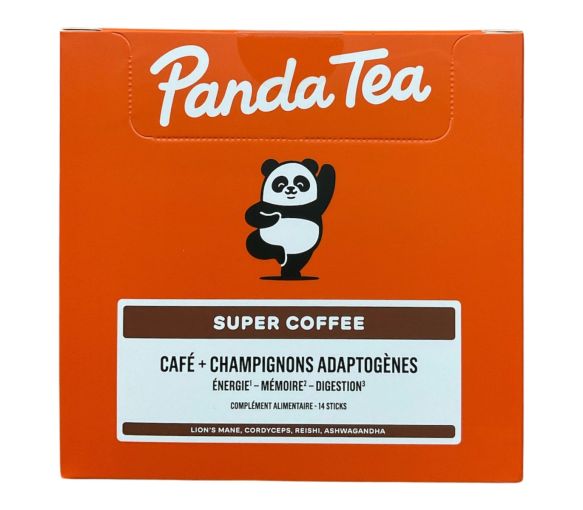 Super coffee café + champignons adaptogènes Panda Tea - boite de 14 sticks - image 1
