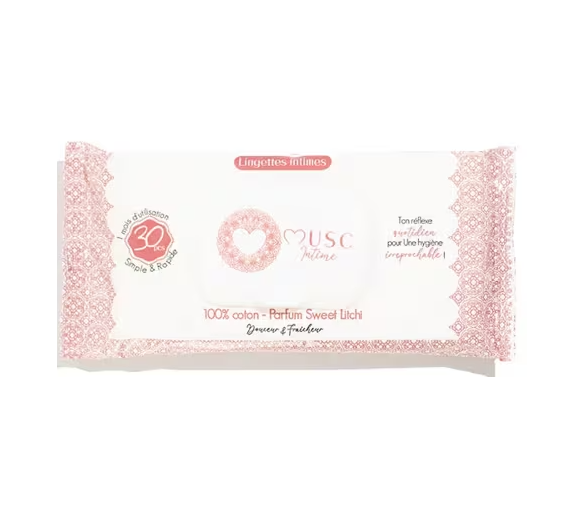 Lingettes intimes naturelles parfum sweet litchi Musc Intime - paquet de 30 lingettes - image 1