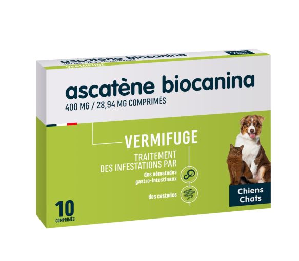 Ascatène comprimés chien et chat Biocanina - 10 comprimés sécables - image 1