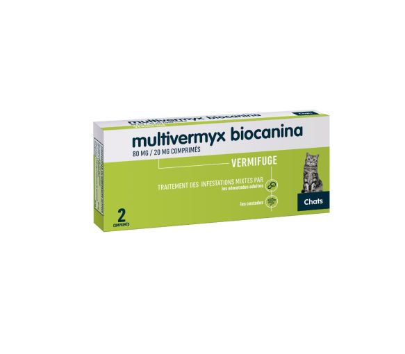 Multivermyx chat Biocanina – 2 comprimés sécables - image 1