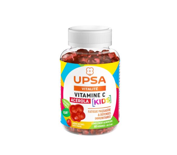 Vitamine C acérola kids goût fraise Upsa - pot de 60 gommes