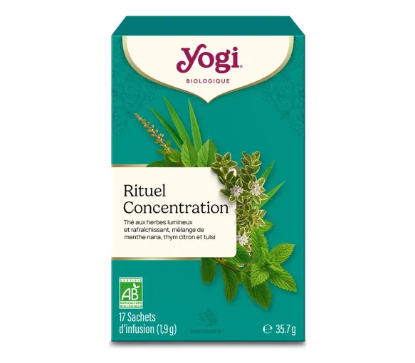 Menthe Concentration bio Yogi - boite de 17 sachets