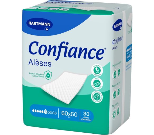 Confiance alèses 6 gouttes 60x60cm Hartmann - 30 alèses absorbantes - image 1