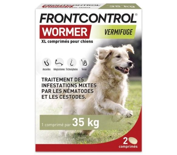 Frontcontrol wormer XL chiens vermifuge - boite de 2 comprimés