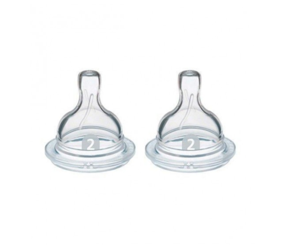 Tétine airflex 2 trous débit lent 1 moi+ Avent - 2 tétines - image 1