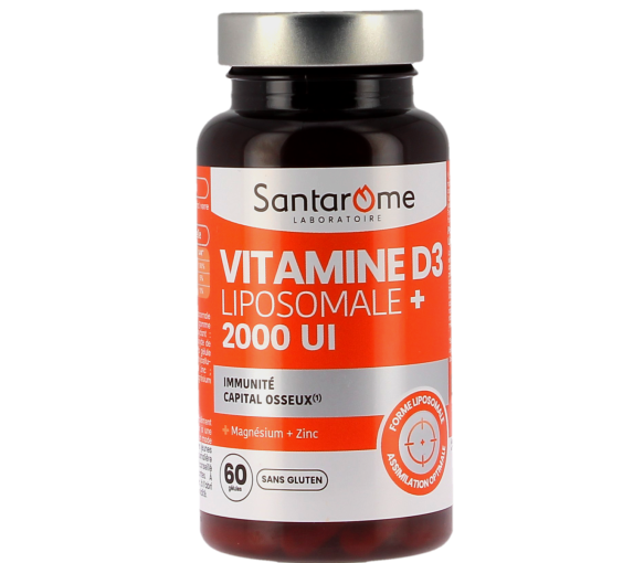 Vitamine D3 Liposomale+ 2000µg Santarome - pot de 60 gélules - image 1
