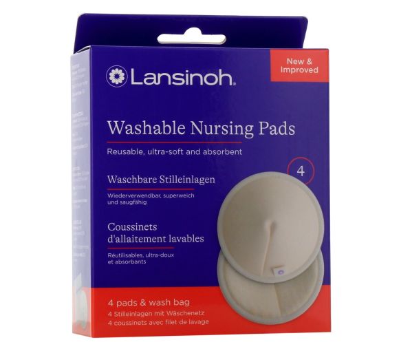 Coussinets d'allaitement lavables Lansinoh – 4 unités