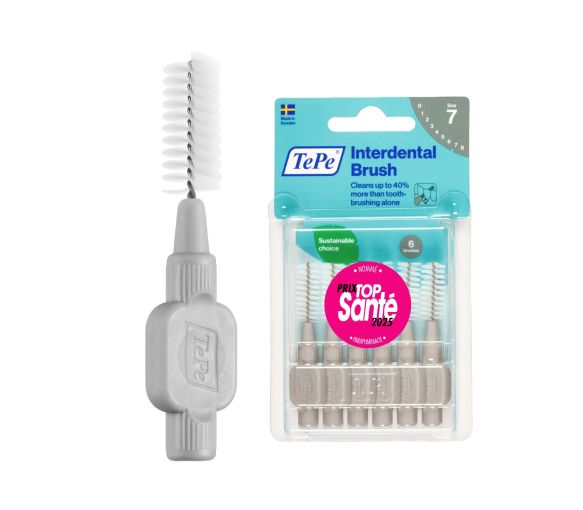 Brossettes interdentaires originales gris taille 7 (1.3mm) TePe - 6 brossettes - image 1