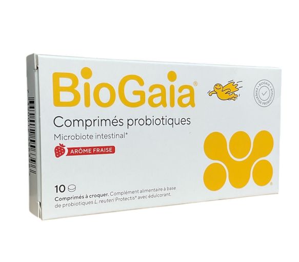 Microbiote intestinal arôme fraise BioGaia - 10 comprimés à croquer - image 1