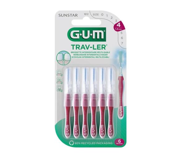Brossette interdentaire Sunstar Trav-ler 1.4 mm Gum - lot de 6 brossettes