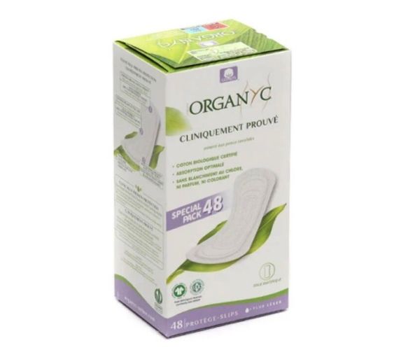 Protège-slips coton bio flux léger Organyc - boite de 48 protections