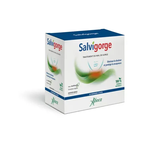 Salvigorge Mal de gorge Aboca - boite de 20 Comprimés