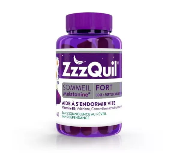 ZzzQuil fort sommeil goût fruits des bois - pot de 60 gommes