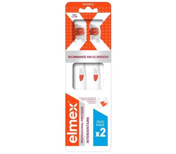 Brosse à dents souple Précision interdentaire Elmex - 2 brosse à dents