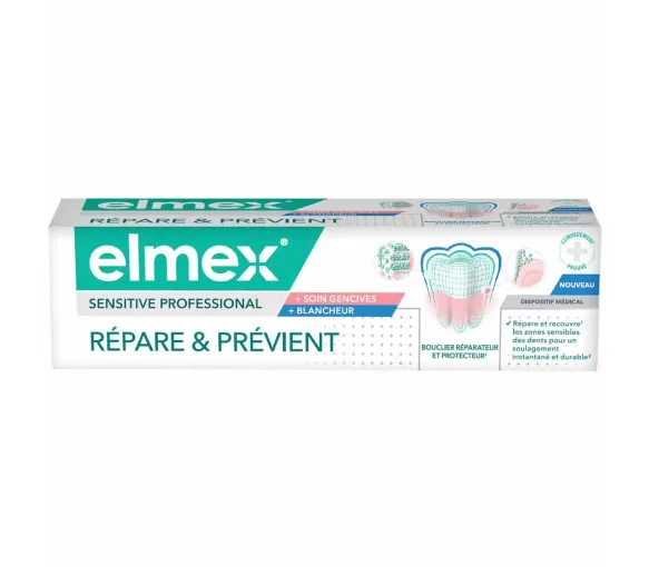 Sensitive professional dentifrice répare et prévient Elmex - un tube de 75ml