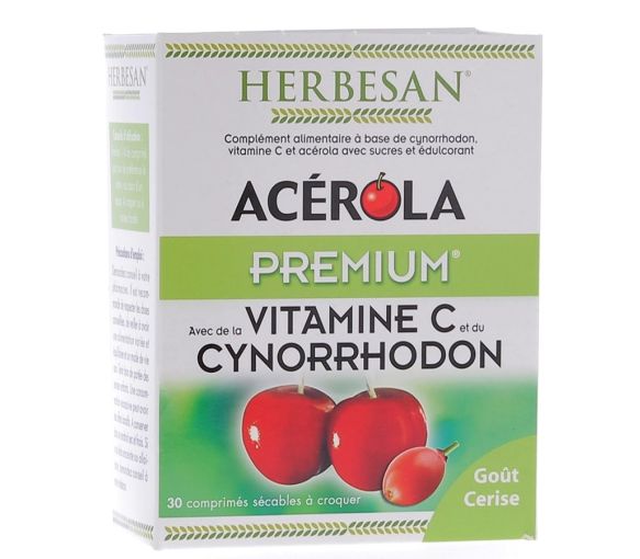 Acérola premium Herbesan - Boite de 30 comprimés à croquer - image 1