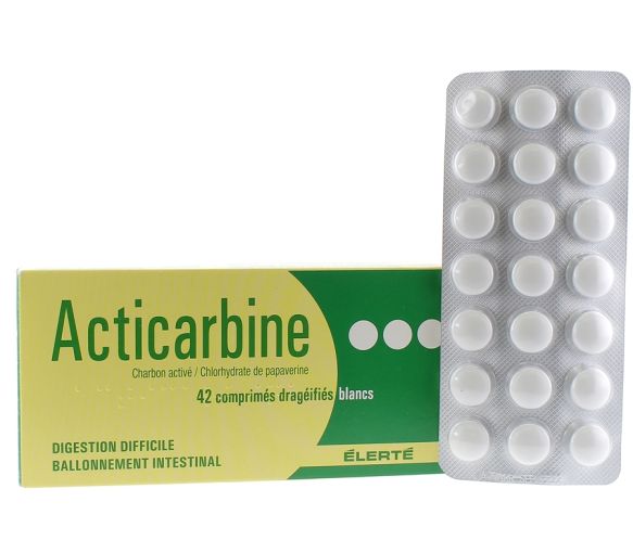 Acticarbine 70 mg digestion difficile Elerté - boite de 42 comprimés
