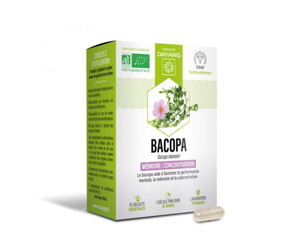 Bacopa Bio mémoire/concentration Dayang - boîte de 15 gélules végétales