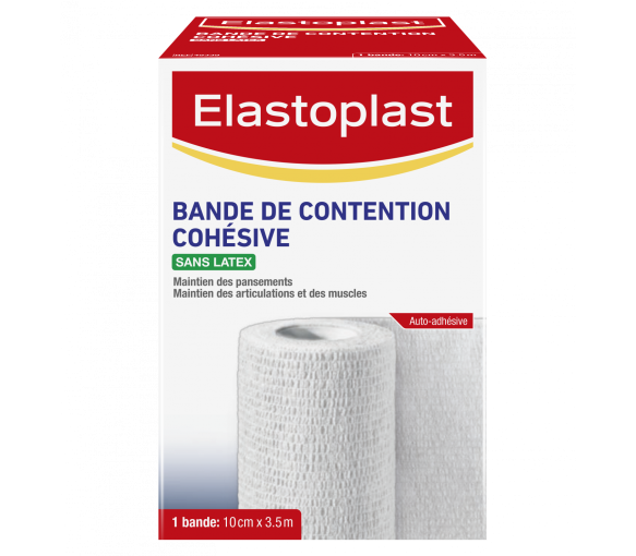 Bande de contention cohésive sans latex Elastoplast - bande de 10cm x 3,5m coloris blanc